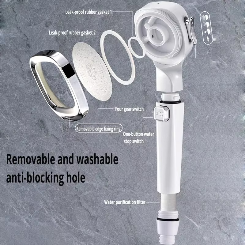 High Pressure 3-Mode Water Saving Shower Head