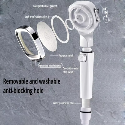 High Pressure 3-Mode Water Saving Shower Head