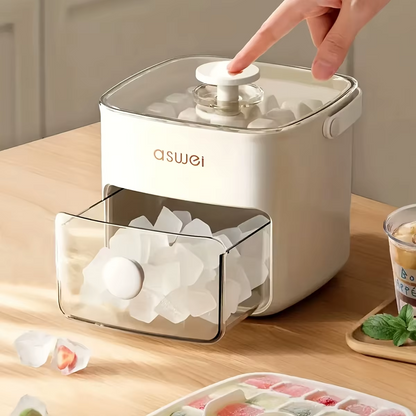 48-Cube Double Layer Ice Maker Tray with Easy-Press Lid