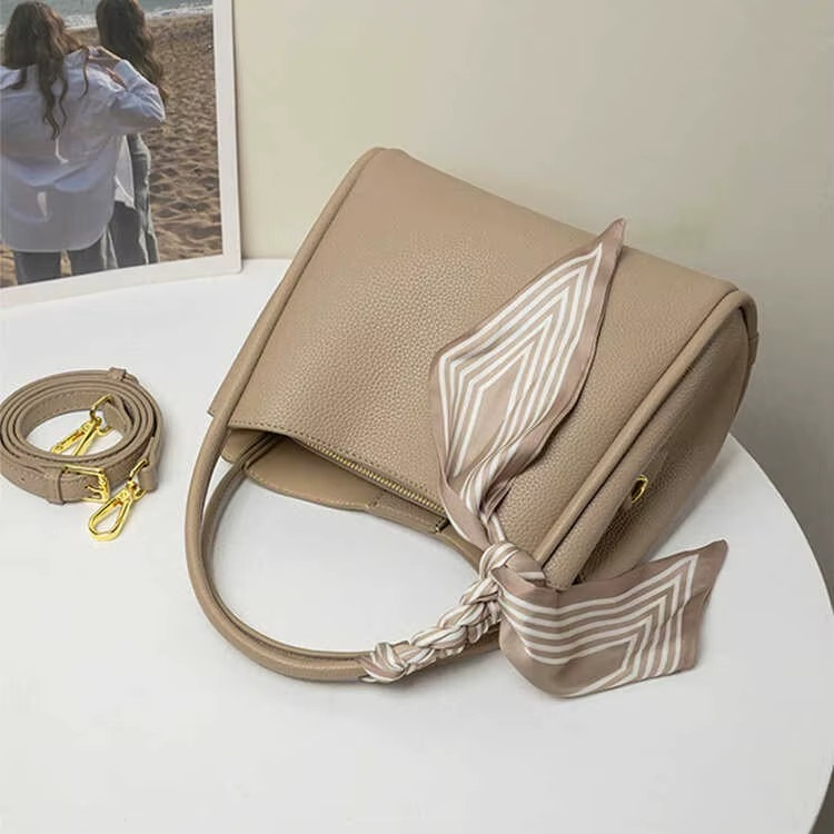 Luxury Leather Bucket Crossbody Handbag for Women