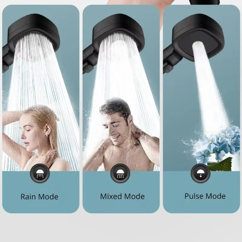 High Pressure 3-Mode Water Saving Shower Head