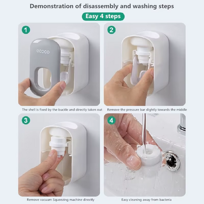 Smart Automatic Toothpaste Dispenser & Toothbrush Holder Set