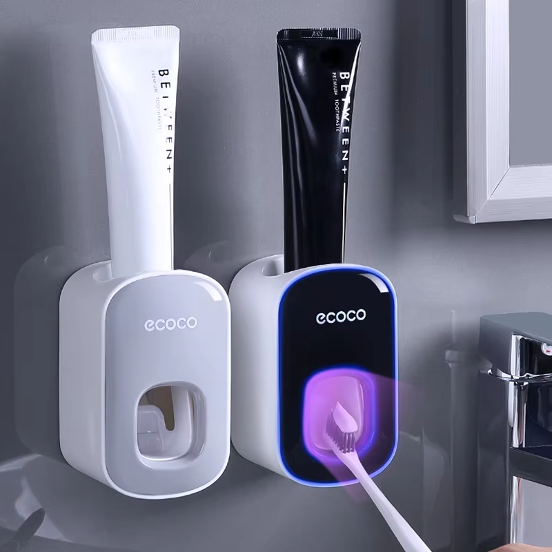 Smart Automatic Toothpaste Dispenser & Toothbrush Holder Set