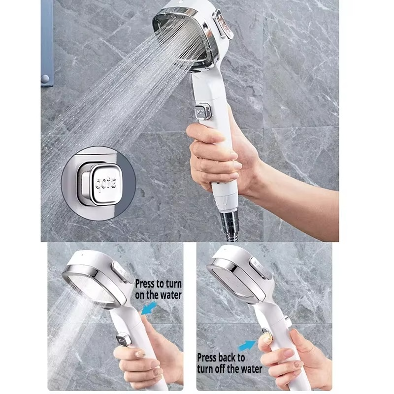 High Pressure 3-Mode Water Saving Shower Head