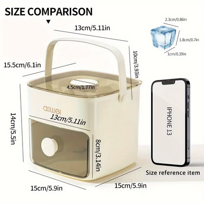 48-Cube Double Layer Ice Maker Tray with Easy-Press Lid