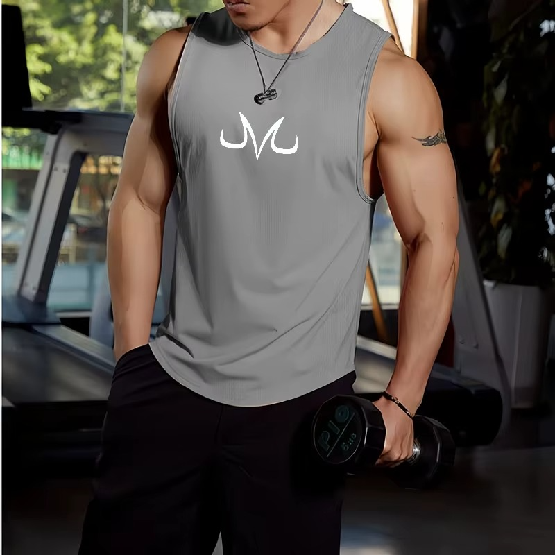 Men’s Anime Sleeveless Fitness Tank Top – Quick Dry Gym Shirt
